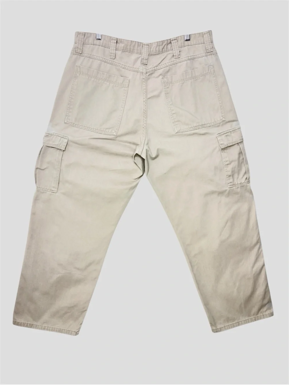 Vintage Wrangler Cargo Pants Women’s 36x30 Grey Cotton Twill Utility Workwear L - Picture 2 of 16